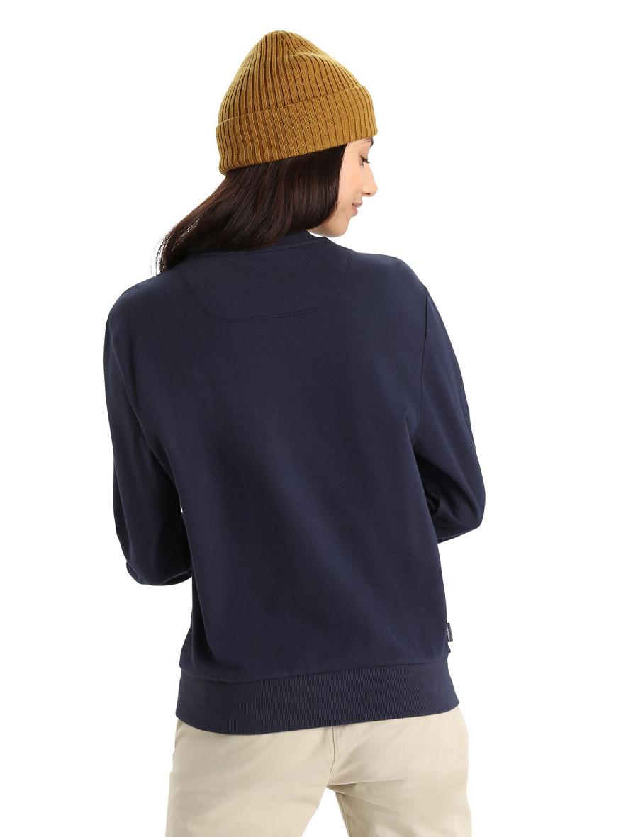 Sweats Icebreaker Merino Central II Long Sleeve Femme Bleu Marine | FR 1617AHKP